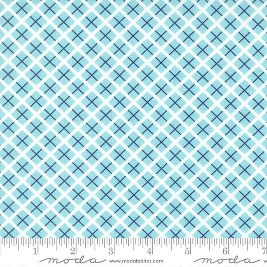 Berry Basket Blue Raspberry Trellis Fabric