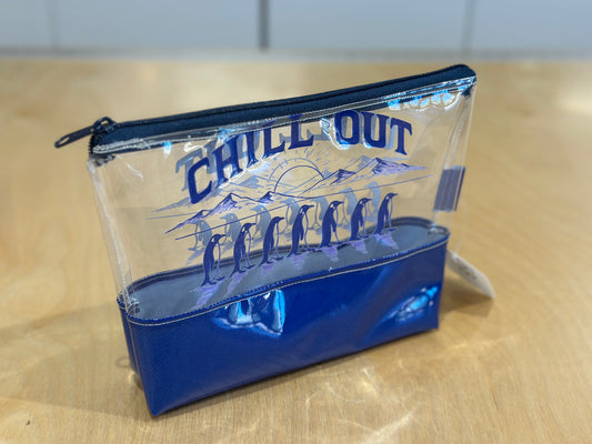 Clear Vinyl Bag #58 - Chill Out Penguins with Blue Base