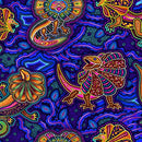 Tjukurpa Land Digital - Land Lizards - Purple - Yardage