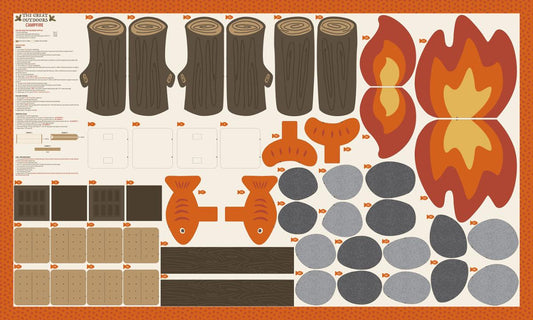 The Great Outdoors Campfire Kit Panel 36 x 60" Moda