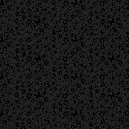 Illusion Black Ditzy Butterfly Fabric