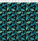 La Luna -  Moths & Moons- Teal - Yardage