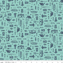 Happy Haven - Let's Camp - Aqua - Yardage