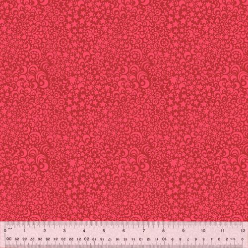 Celeste Lucky Red Stars Fabric