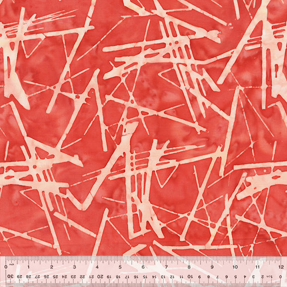 Found Batik Coral Scraps Fabric