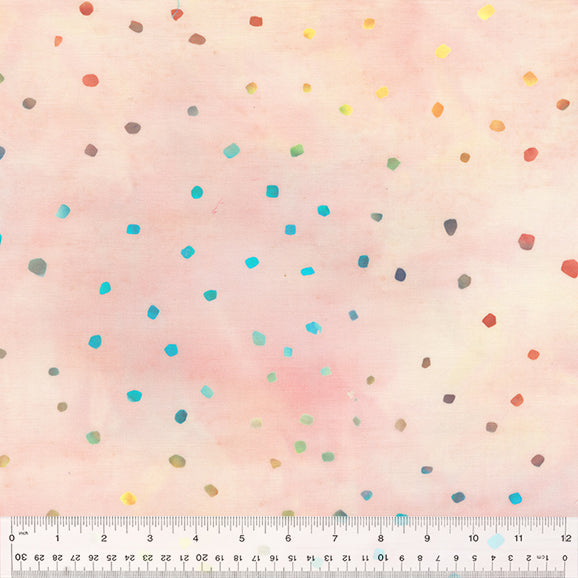 Found Batik Blush Dots Fabric