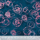 Found Batik Indigo Strings Fabric