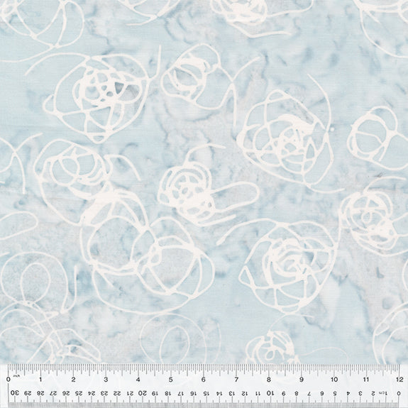 Found Batik Moon Strings Fabric