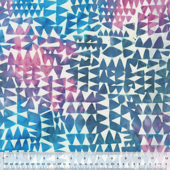 Found Batik Indigo Triangles Fabric