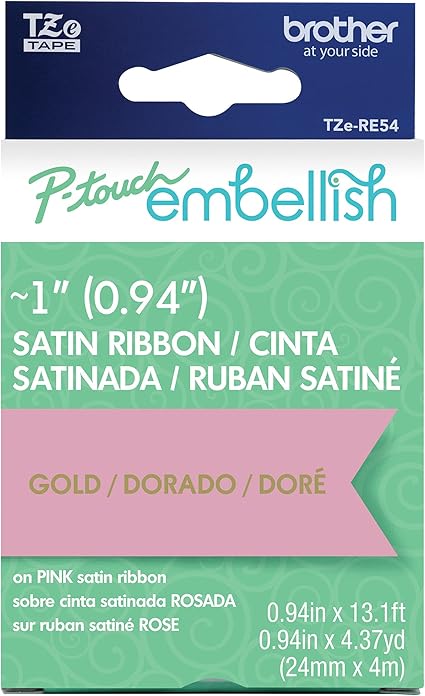 Brother P-Touch Embellish Pink Satin Ribbon