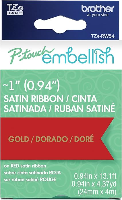 Brother P-Touch Embellish Red Satin Ribbon