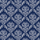 Love and Light - Menorahs Damask - Dark Blue