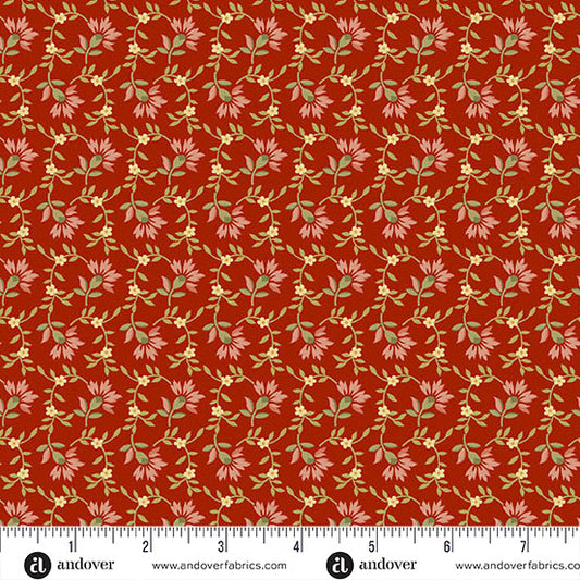 Andover - Farmer's Daughter - Sweet Clover Red Rose - Yardage