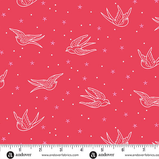 Perfect Day - Swallows - Red - Yardage
