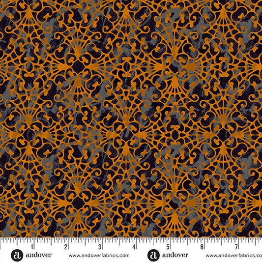 Nevermore Lace Orange Fabric