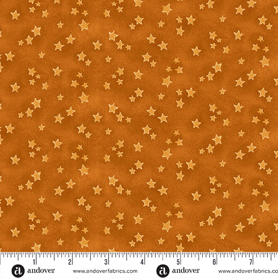 Nevermore Night Sky Orange Fabric