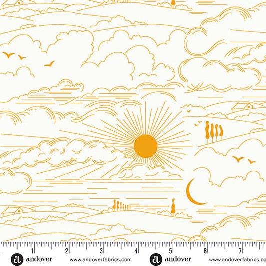 Sun Print Whisper Dwell Marigold Fabric