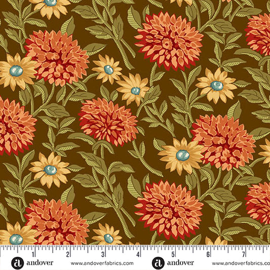 Autumn Woods Woodland Bloom A-1543-N Hickory Fabric