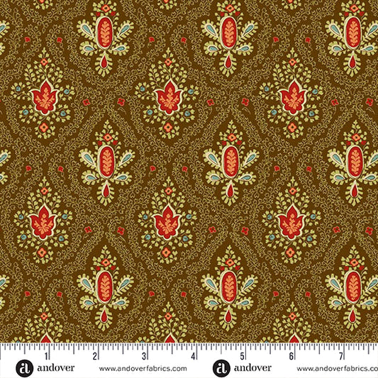 Autumn Woods Cornucopia A-1544-N Hickory Fabric
