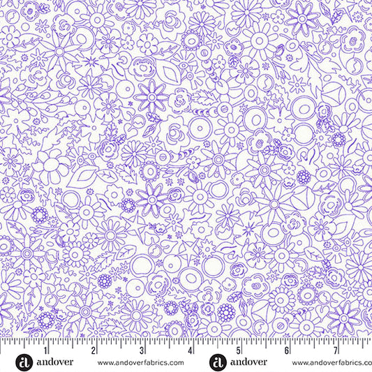 Sun Print Whisper Woodland Violet Fabric