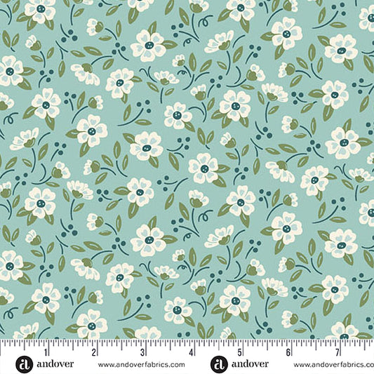 Heartland In Bloom Misty Blue Fabric