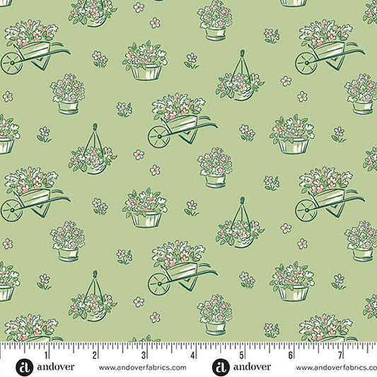 Heartland Dianne's Flowers Cucumber Fabric