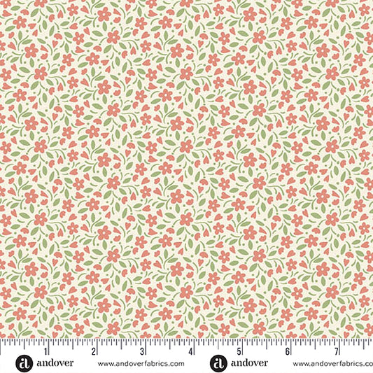 Heartland Hearts and Flowers Azalea Fabric