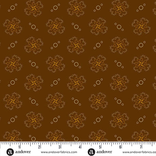 Bridgeport Quatrefoil Brown Fabric
