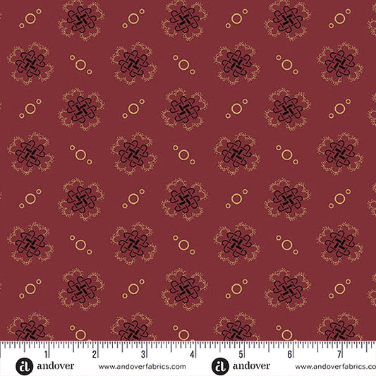 Bridgeport Quatrefoil Red Fabric
