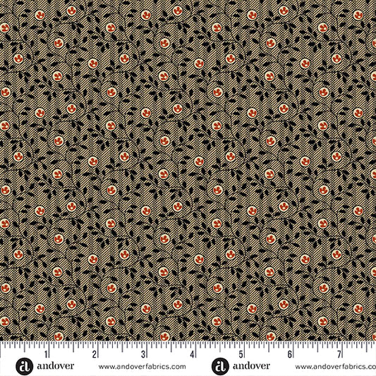 Bridgeport Striped Vines Black Fabric