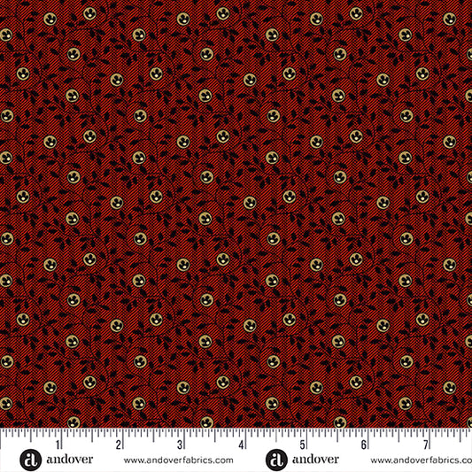 Bridgeport Striped Vines Red Fabric