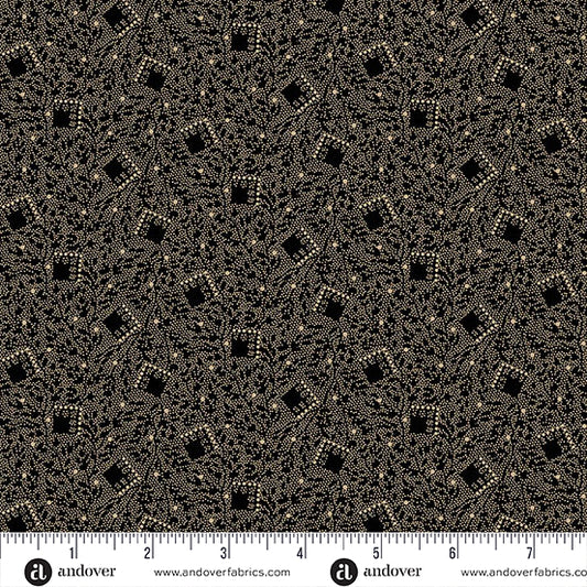 Bridgeport Tumbling Squares Black Fabric