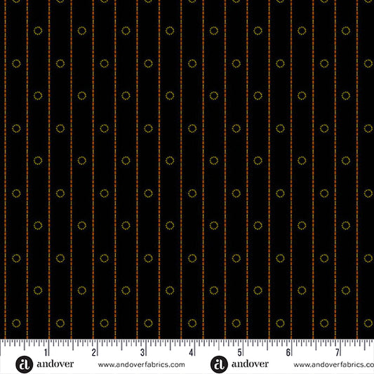 Bridgeport Circle Stripes Black Fabric