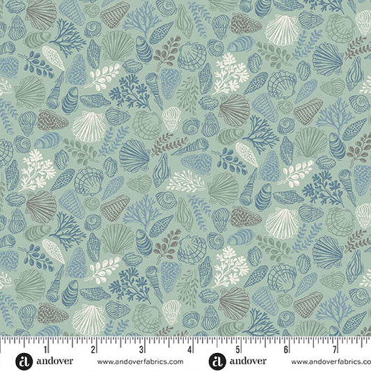 Driftwood - Shells - Green - Yardage