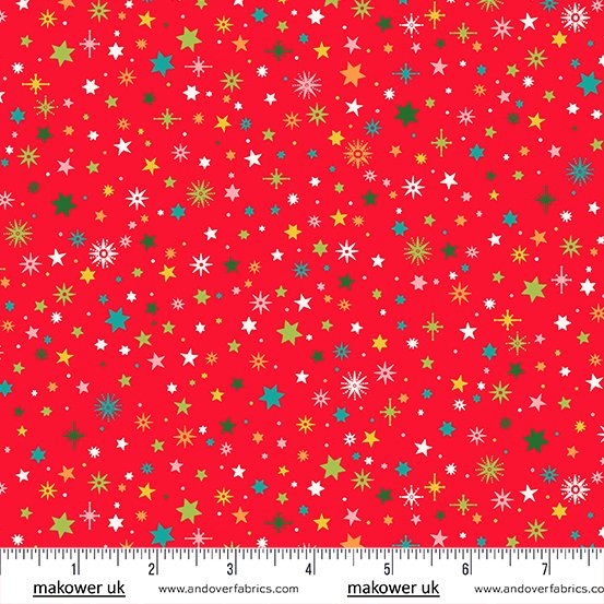 Christmas Brights Red Starlight Fabric