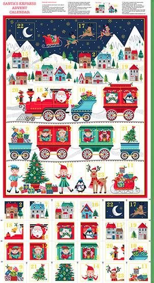 Santa Express Advent Calendar  Panel 24 x 42" Makower UK