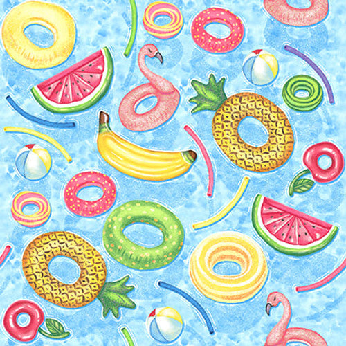 Tropical Bird Bath Pool Floats Fabric