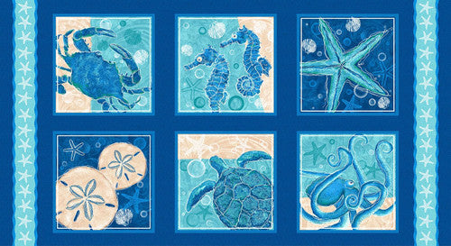 M'Ocean Ocean Navy Blocks 24" x 44" Panel