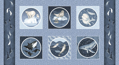 Polar Plungers Blue Block Print Panel