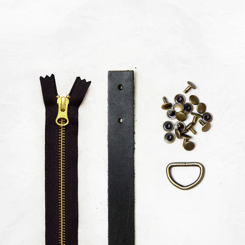 Black Oberlin Leather + Hardware Kit