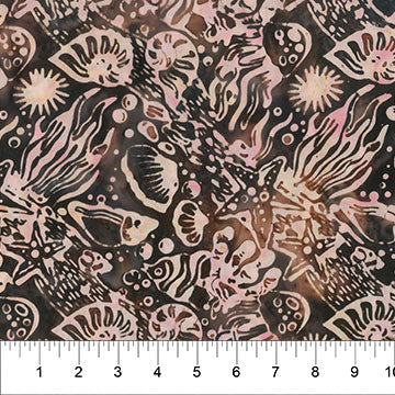 Sea Life Tidal Pool Walnut Brown Yardage