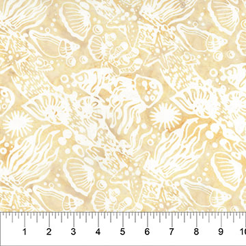 Sea Life Banyan Batiks Sunshine Yellow Yardage