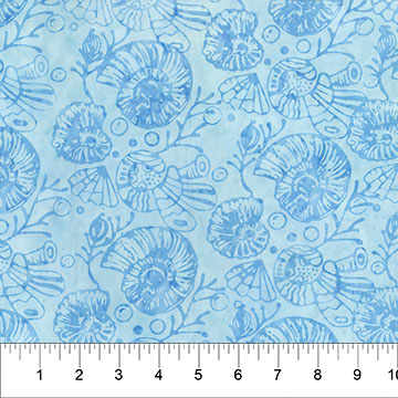 Sea Life Seashells Light Blue Yardage