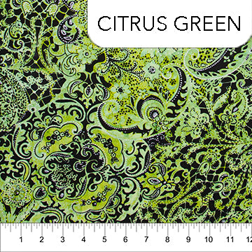 Banyan Batiks Lustre Citrus Green Yardage