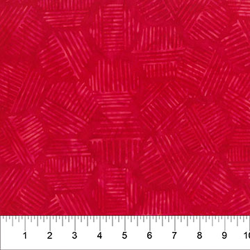 Hexies Batiks Lipstick Red Fabric