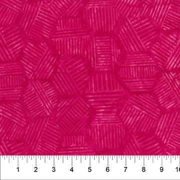 Hexies Batiks Pink Punch Fabric