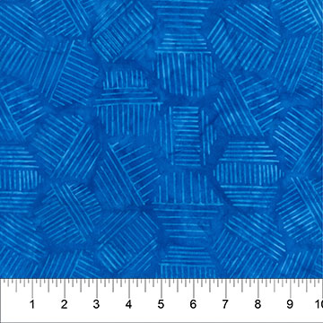 Hexies Batiks Blue Bayou Yardage