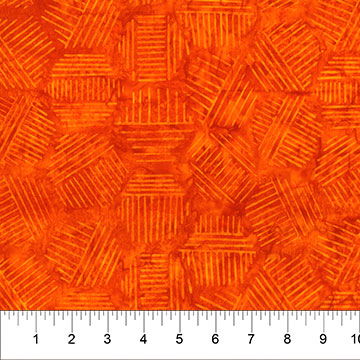 Hexies Batiks Pumpkin Fabric