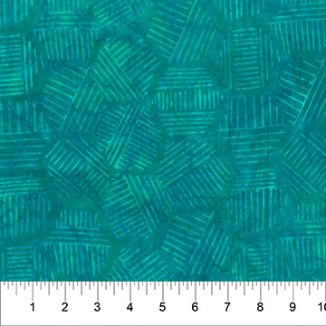 Hexies Batiks Turquoise Fabric