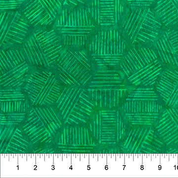 Hexies Batiks Emerald Fabric